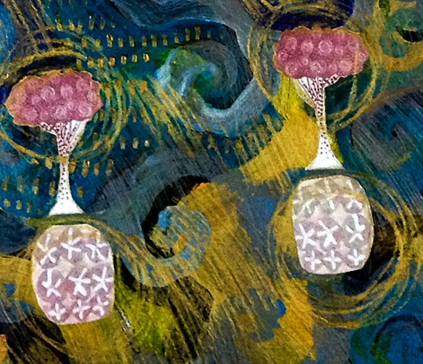 Série Upstairs ( 2013) - acrílica e colagem s.papel | Ddaniela Aguilar