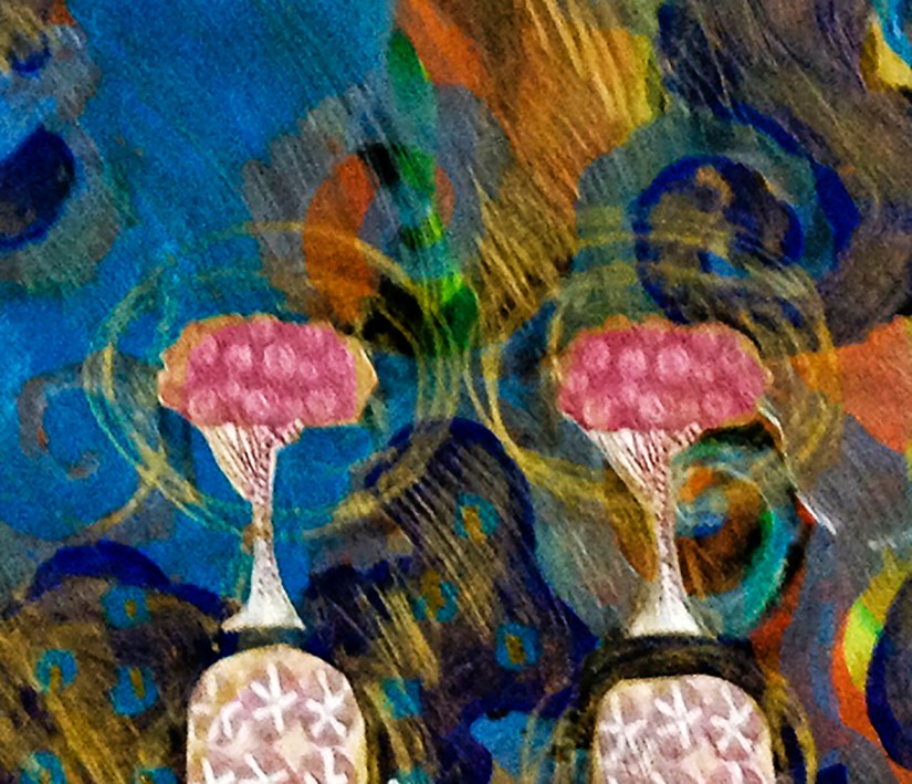 Série Upstairs ( 2013) - acrílica e colagem s.papel | Ddaniela Aguilar